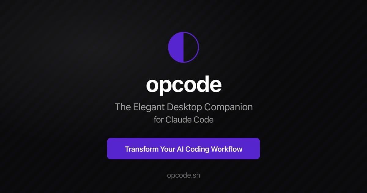 opcode - The Elegant Desktop Companion for Claude Code