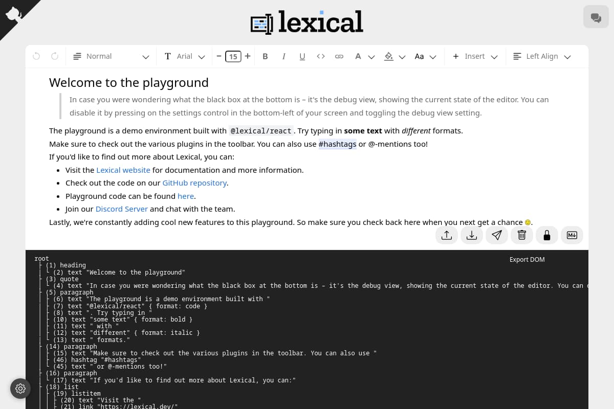 Lexical Playground