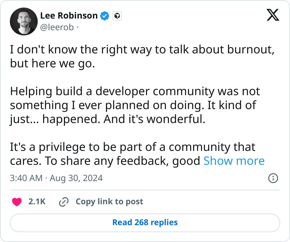 I don't know the right way to talk about burnout, but here we go.