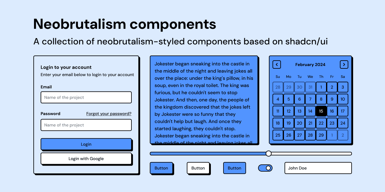 Showcase - Neobrutalism components